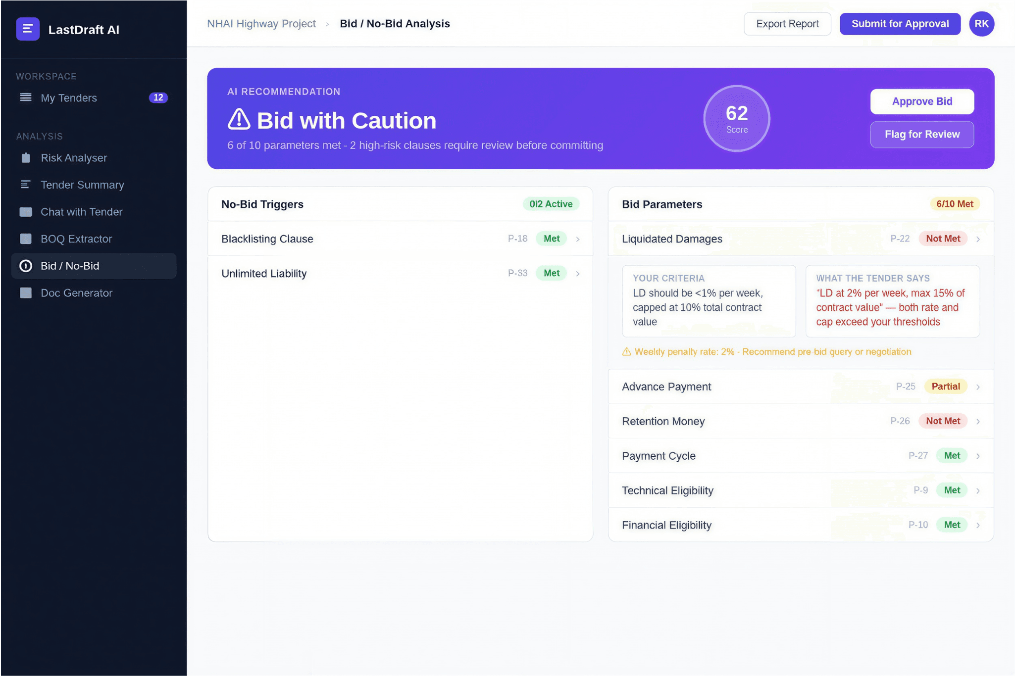 Bid / No-Bid Decision Engine